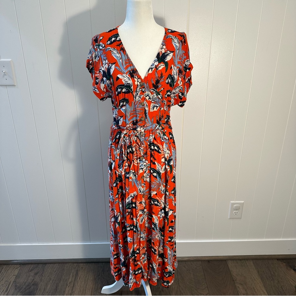 Lightweight, tropical print dress by Loft, size 6